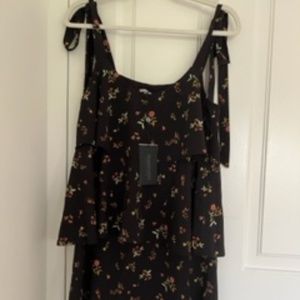 Black floral romper (size2)